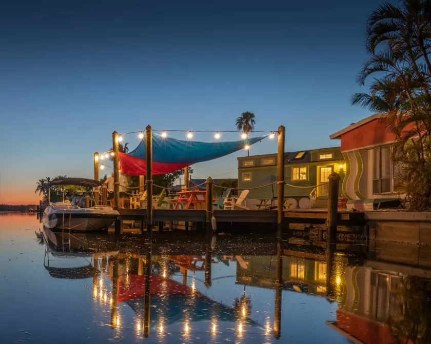 Boat Dock Patio Trailer Sunset
