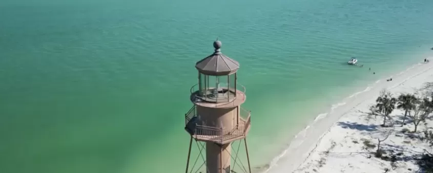 Sanibel Island Lighthouse shown from above