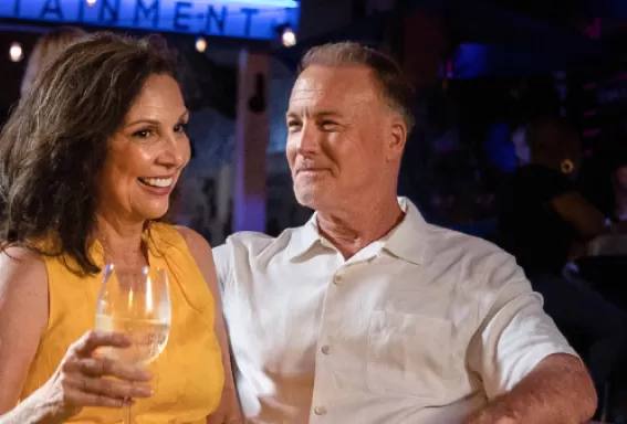 Couple enjoying nightlife in downtown Fort Myers