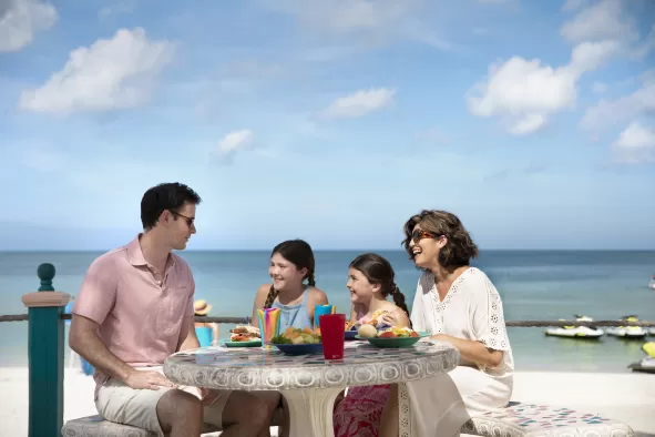 family eating dinner