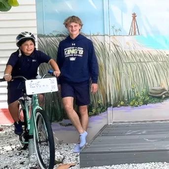 Posing at the Sanibel mural